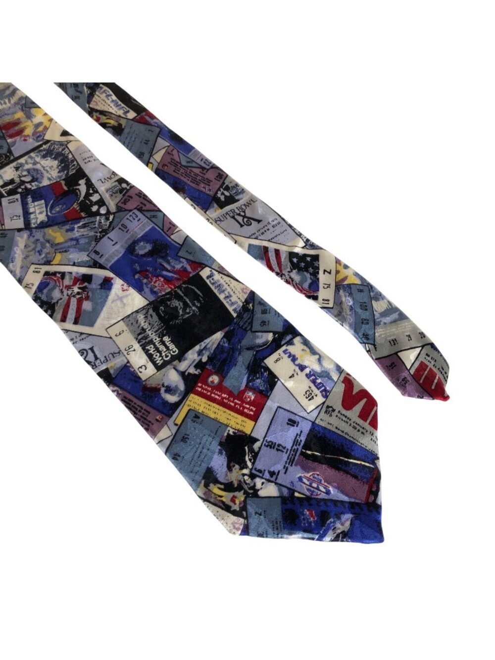 NFL Team Silk Tie Super Bowl Tickets Mens Necktie Office Football Vintage